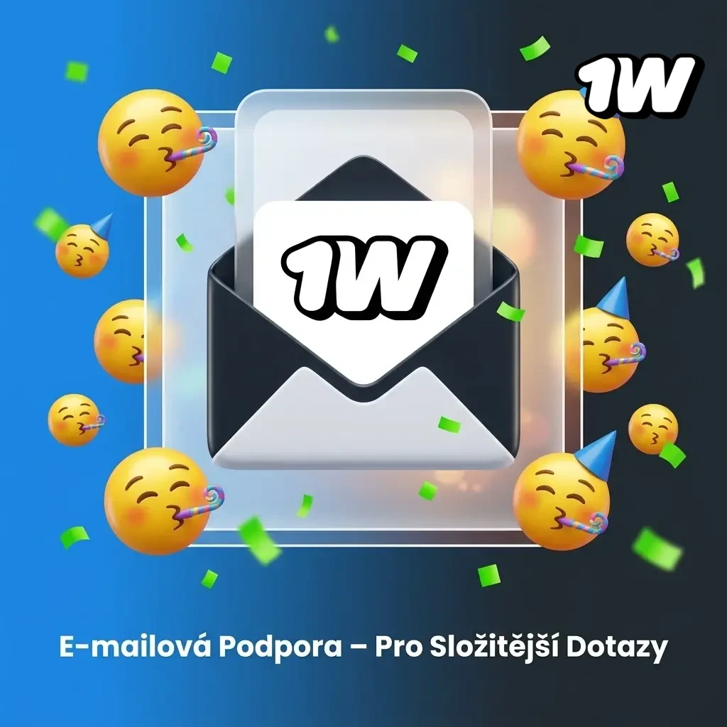Ikona e-mailové podpory zákaznického servisu 1w pro složitější dotazy a dokumenty s dobou odpovědi 24 hodin