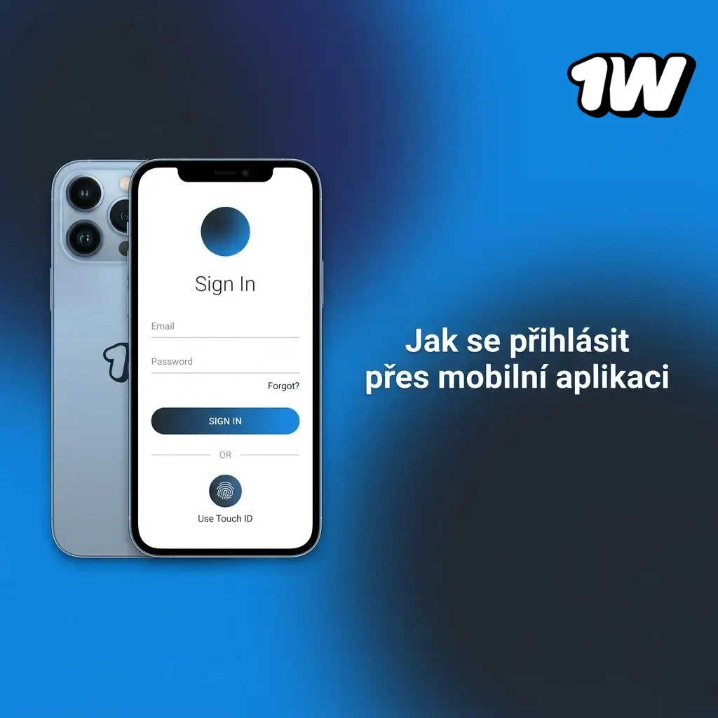 Přihlášení do mobilní aplikace 1W na iPhone – zadání e-mailu a hesla pro přístup k účtu