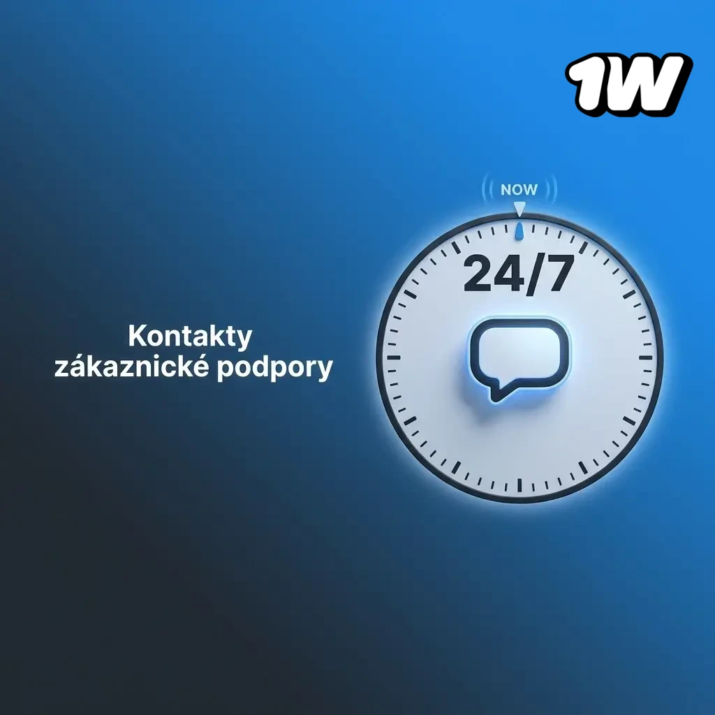 Kontakty zákaznické podpory 1w – live chat, e-mail, Telegram a webový formulář dostupné 24/7