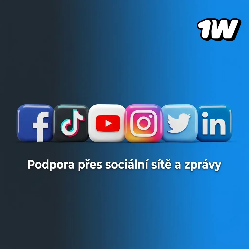 Podpora 1W přes sociální sítě: Telegram, Facebook Messenger, Twitter a WhatsApp pro dotazy a sledování požadavků