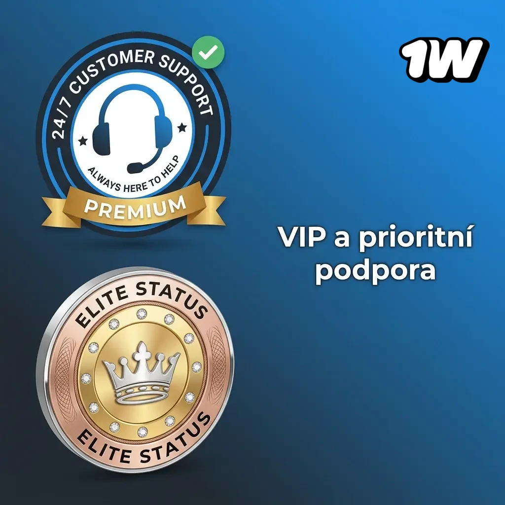 VIP a prioritní zákaznická podpora pro hráče s VIP statusem ve věrnostním programu 1W