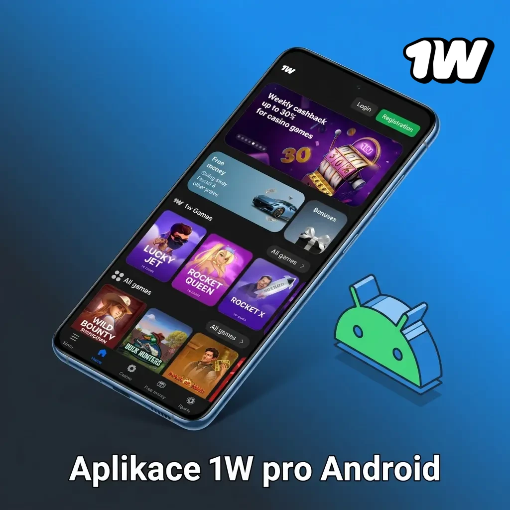 Aplikace 1W pro Android – mobilní sázení a kasinové hry zdarma ke stažení