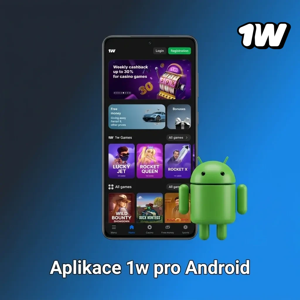 Aplikace 1w pro Android ke stažení zdarma – sázení na sport a kasinové hry odkudkoli