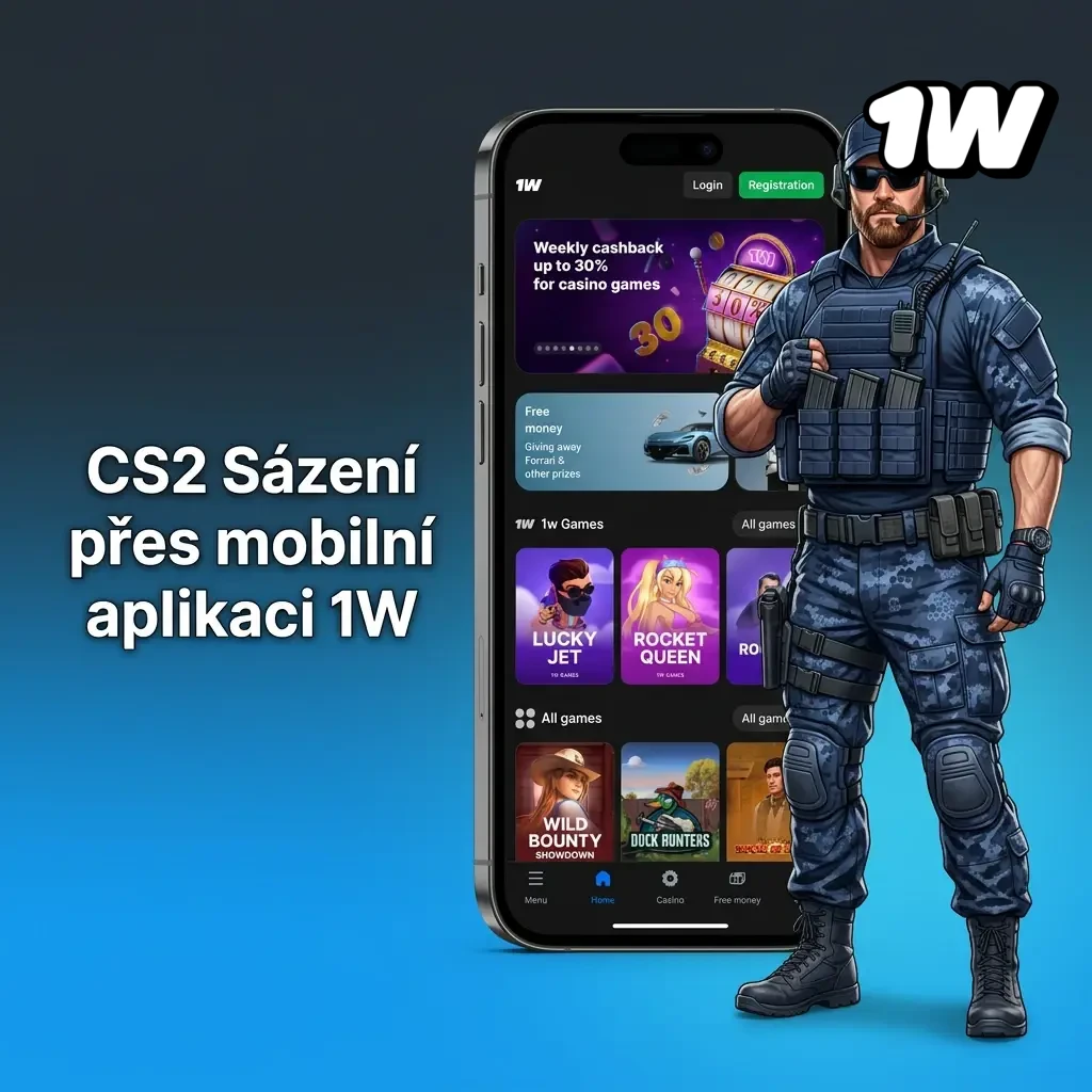 Mobilní aplikace 1W pro CS2 sázení – sledujte živé zápasy a sázejte na Android a iOS odkudkoliv