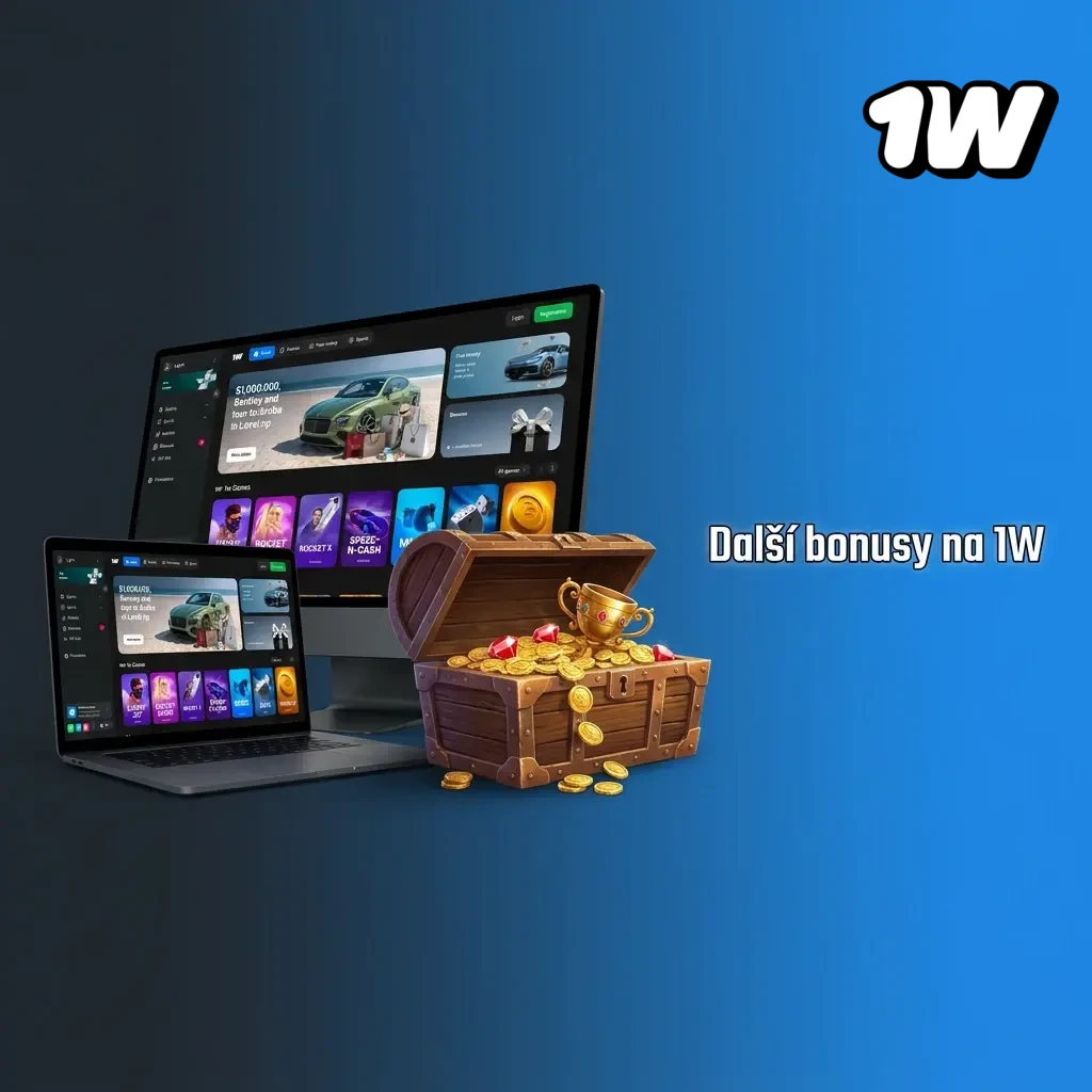 Přehled bonusů na 1W: reload bonus, cashback, volná otočení a VIP program pro aktivní hráče.