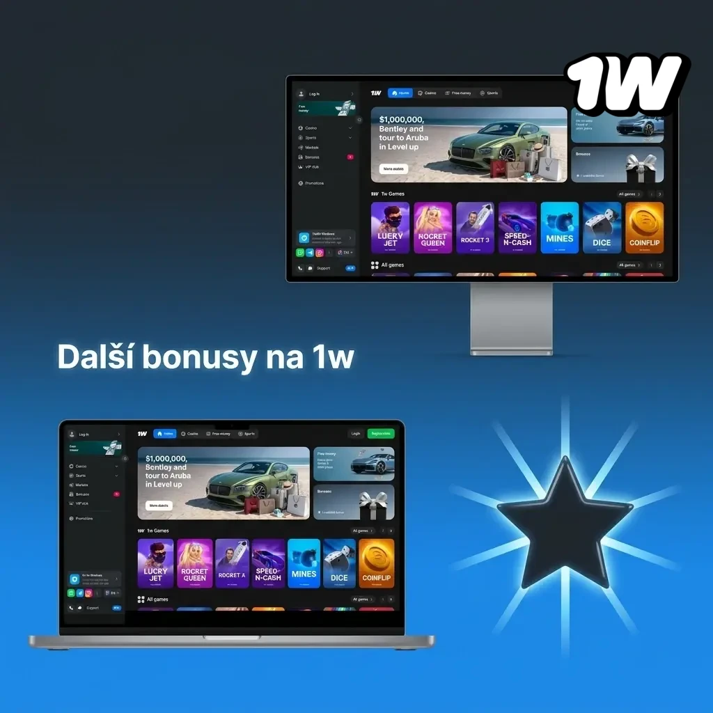 Bonusy na 1w: reload bonus, cashback, free spiny a VIP program pro věrné hráče