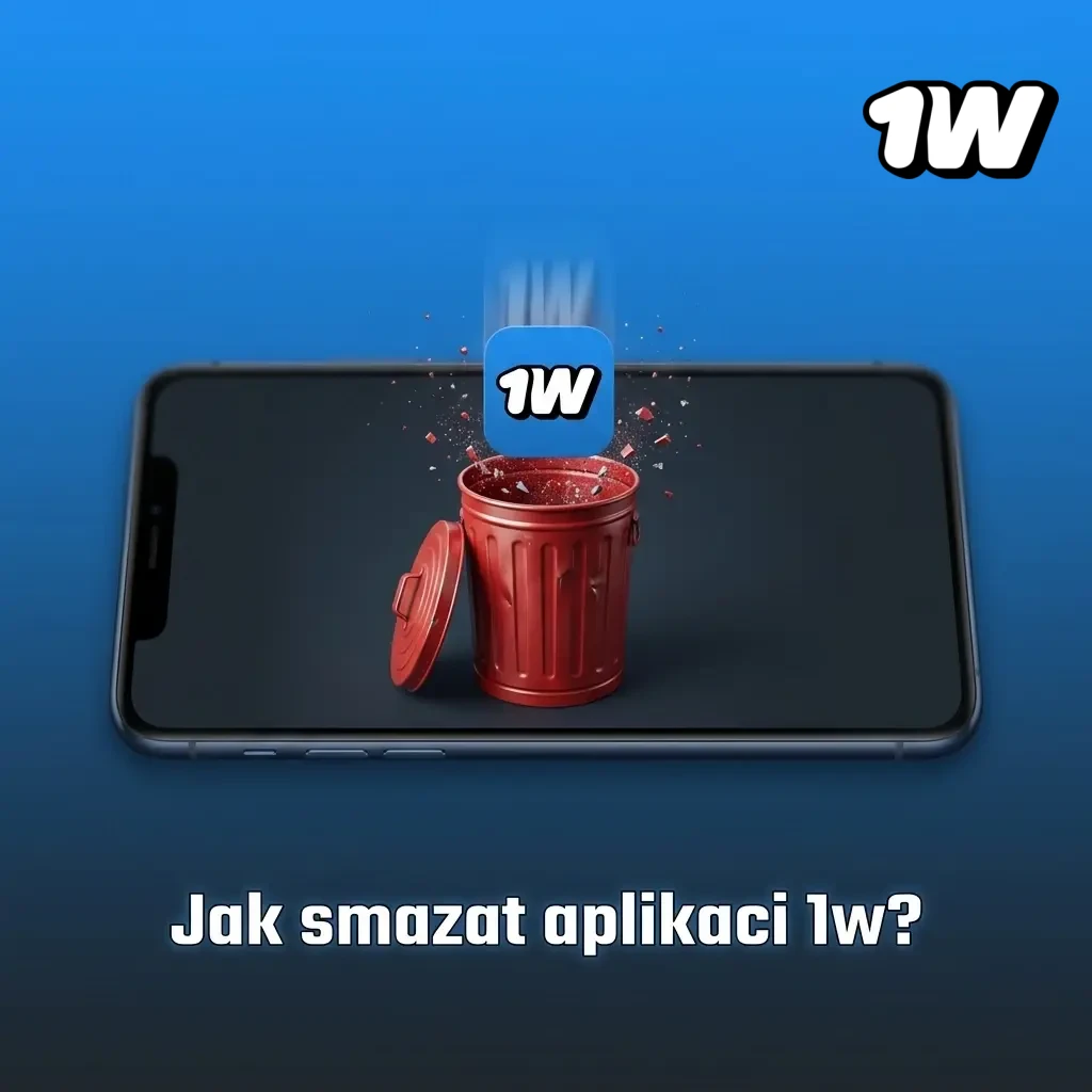 Odinstalování aplikace 1w na Androidu a iOS – podržení ikony a výběr možnosti odebrat