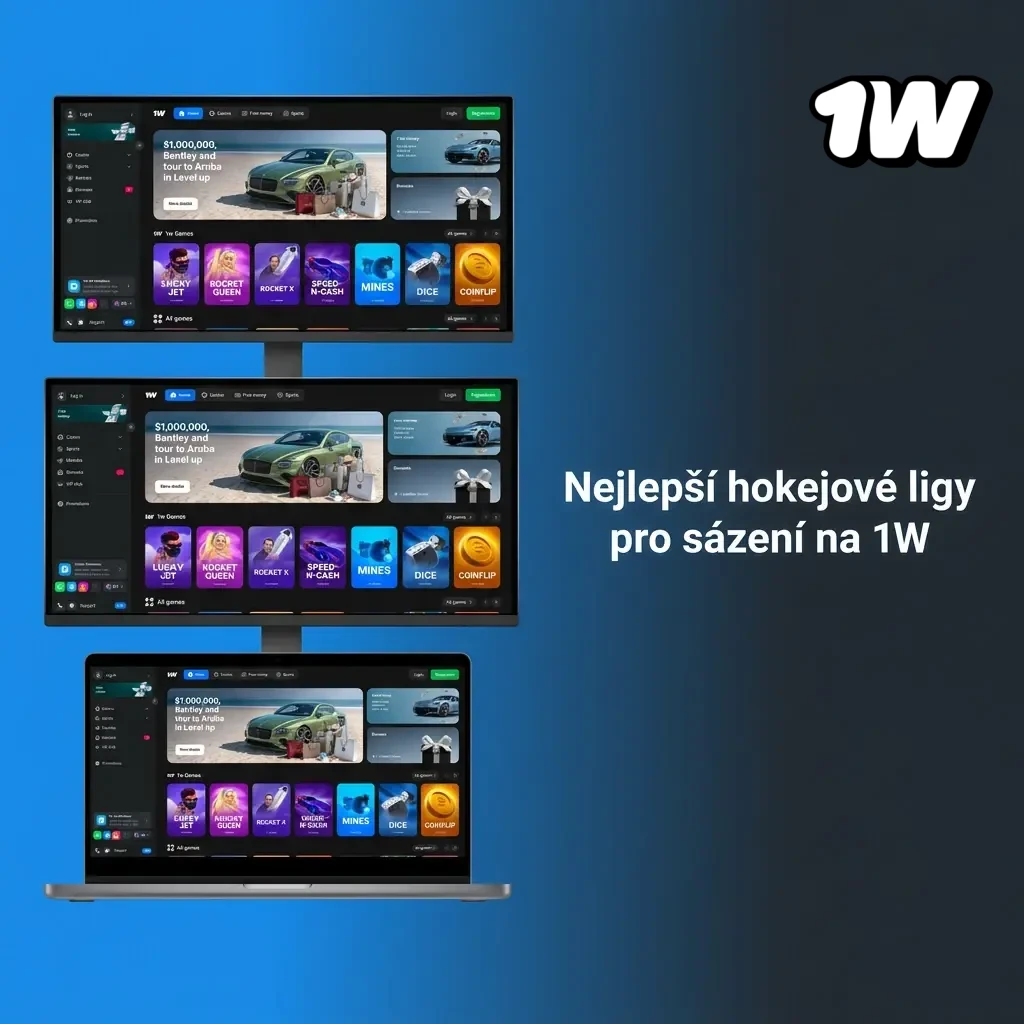 Nejlepší hokejové ligy pro sázení – NHL, KHL, česká extraliga a další turnaje na platformě 1W