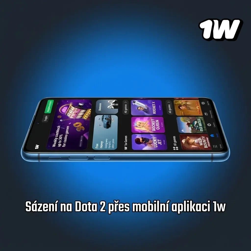 Sázení na Dota 2 v mobilní aplikaci 1w – esport kurzy a live sázky přímo v telefonu