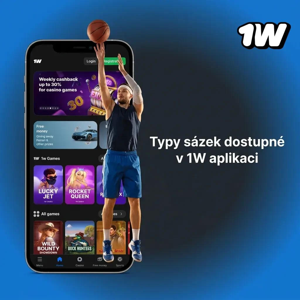 Typy sázek v aplikaci 1W: jednoduchá, akumulátor, systémová, live a handicapová sázka