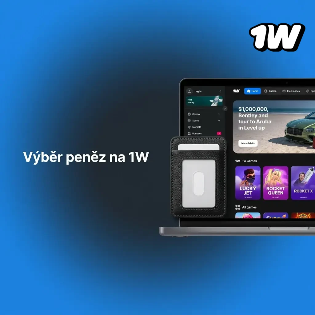 Výběr peněz na 1W – postup výplaty výher přes sekci Pokladna v České republice